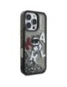 Etui Karl Lagerfeld Liquid Glitter Choupette Logo do Apple iPhone 16 Pro Max czarny