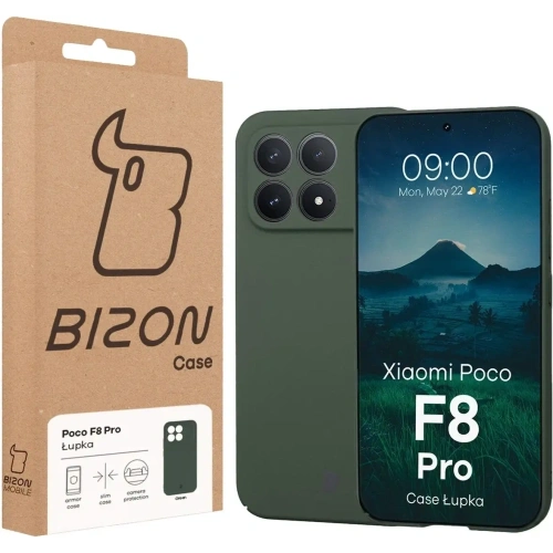 Etui Bizon Case Łupka do Xiaomi POCO F8 Pro zielone