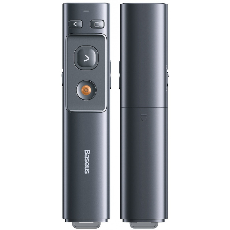 Baseus Distributor - 6953156224742 - BSU1639GRY - Baseus Orange Dot Multifunctionale remote control for presentation, with a laser pointer - gray - B2B homescreen
