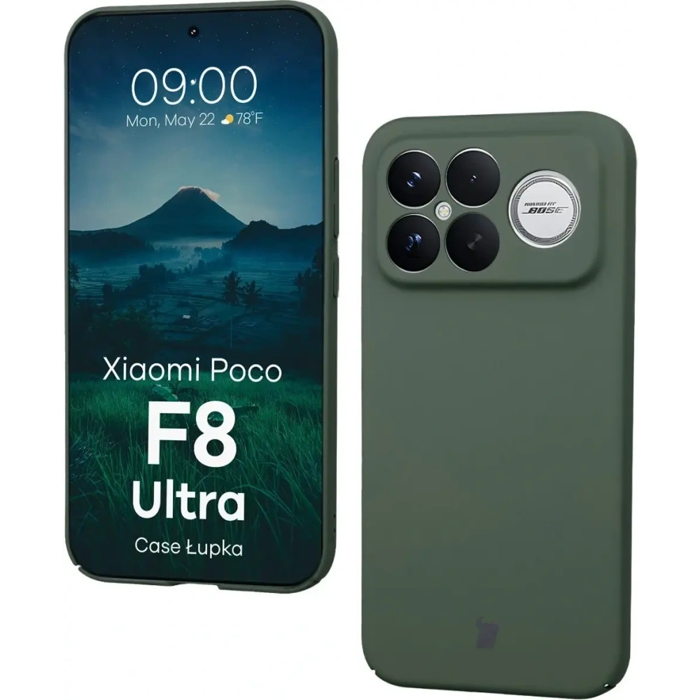 Etui Bizon Case Łupka do Xiaomi POCO F8 Ultra zielone