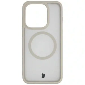 Etui z pierścieniem magnetycznym Bizon Case MatteO do Oppo Find X9 przydymione-beżowe