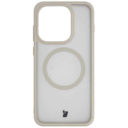 Etui z pierścieniem magnetycznym Bizon Case MatteO do Oppo Find X9 przydymione-beżowe