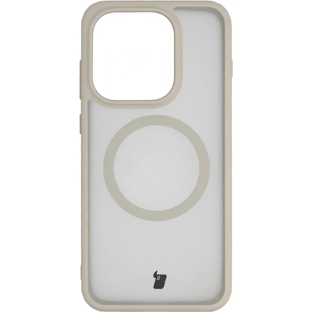 Etui z pierścieniem magnetycznym Bizon Case MatteO do Oppo Find X9 przydymione-beżowe