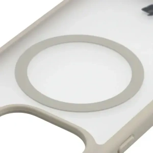 Etui z pierścieniem magnetycznym Bizon Case MatteO do Oppo Find X9 przydymione-beżowe