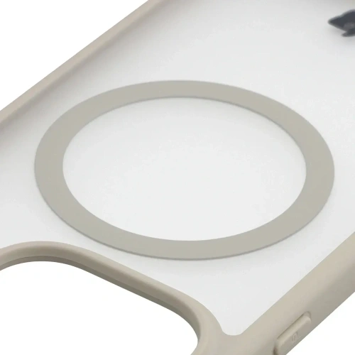 Etui z pierścieniem magnetycznym Bizon Case MatteO do Oppo Find X9 przydymione-beżowe