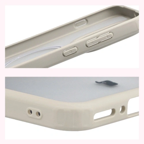 Etui z pierścieniem magnetycznym Bizon Case MatteO do Oppo Find X9 przydymione-beżowe