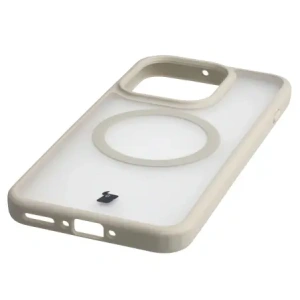 Etui z pierścieniem magnetycznym Bizon Case MatteO do Oppo Find X9 przydymione-beżowe