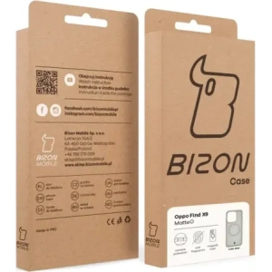 Etui z pierścieniem magnetycznym Bizon Case MatteO do Oppo Find X9 przydymione-beżowe