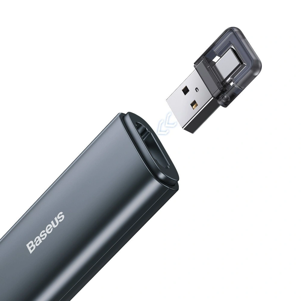 Hurtownia GSM - Pilot multifuncțional Baseus Orange Dot pentru prezentări, cu indicator laser, fără baterii (gri) - BSU1639GRY - {ean13} - Hurt