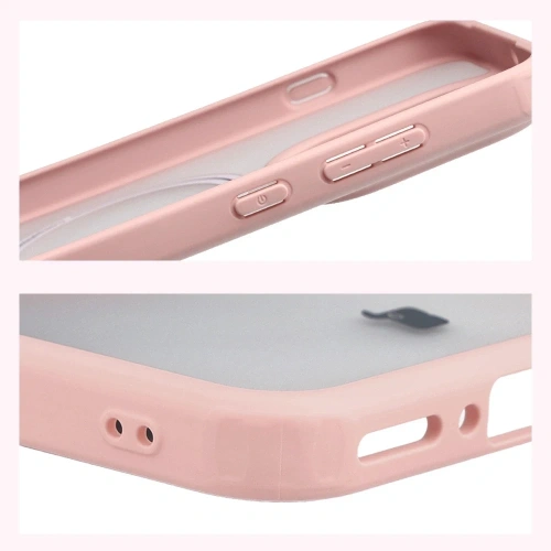 Etui z pierścieniem magnetycznym Bizon Case MatteO do Oppo Find X9 przydymione-jasnoróżowe