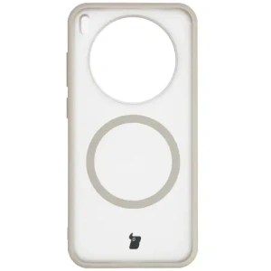 Etui z pierścieniem magnetycznym Bizon Case MatteO do Vivo X300 przydymione-beżowe