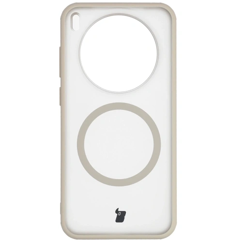 Etui z pierścieniem magnetycznym Bizon Case MatteO do Vivo X300 przydymione-beżowe