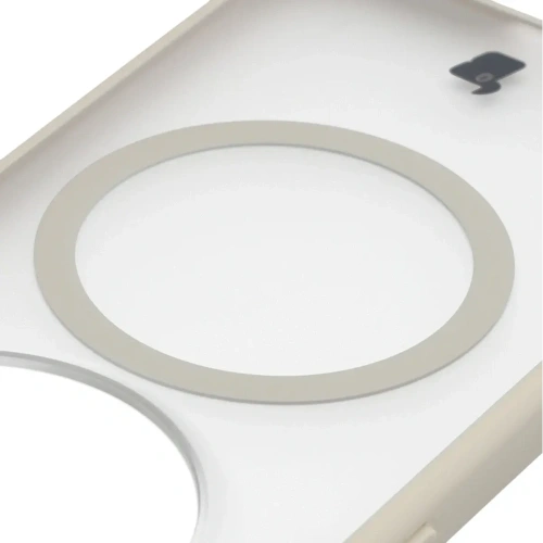 Etui z pierścieniem magnetycznym Bizon Case MatteO do Vivo X300 przydymione-beżowe