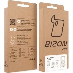 Etui z pierścieniem magnetycznym Bizon Case MatteO do Vivo X300 przydymione-beżowe