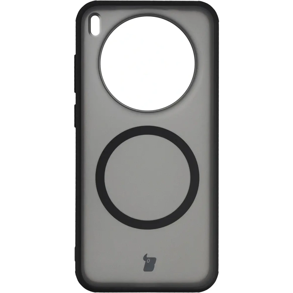 Etui z pierścieniem magnetycznym Bizon Case MatteO do Vivo X300 przydymione-czarne