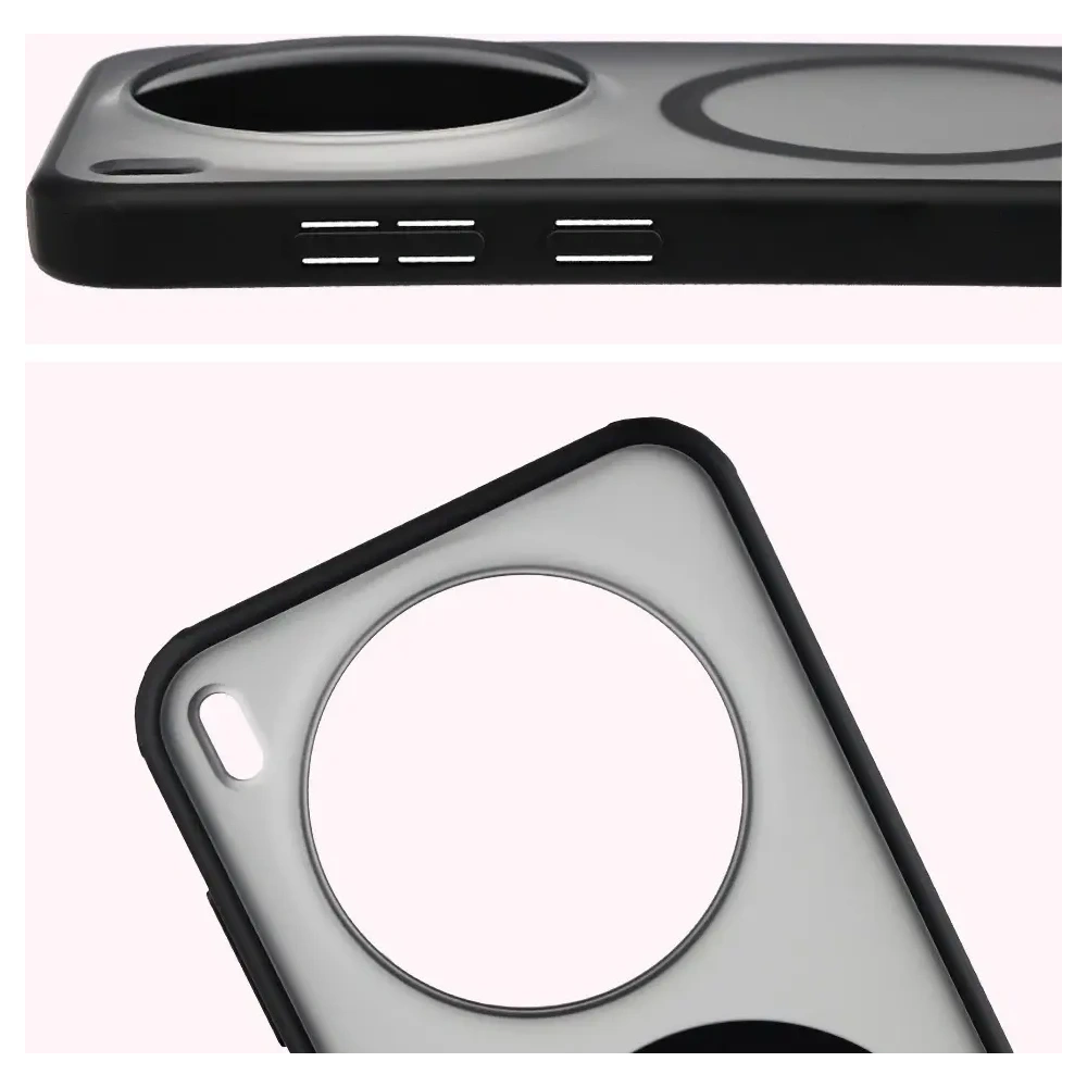 Etui z pierścieniem magnetycznym Bizon Case MatteO do Vivo X300 przydymione-czarne