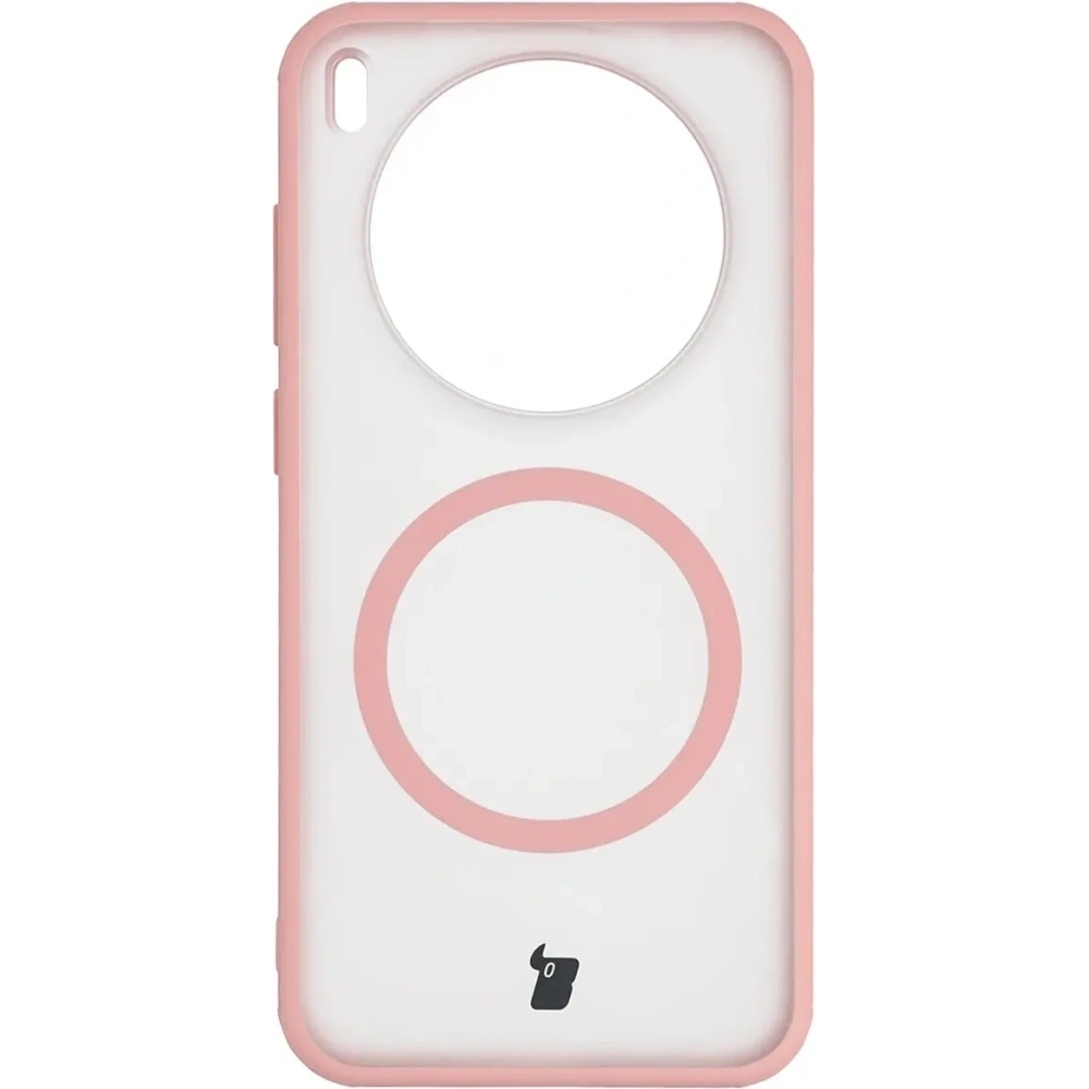 Etui z pierścieniem magnetycznym Bizon Case MatteO do Vivo X300 przydymione-jasnoróżowe