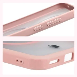 Etui z pierścieniem magnetycznym Bizon Case MatteO do Vivo X300 przydymione-jasnoróżowe