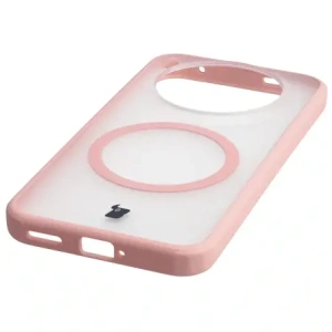 Etui z pierścieniem magnetycznym Bizon Case MatteO do Vivo X300 przydymione-jasnoróżowe