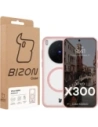Etui z pierścieniem magnetycznym Bizon Case MatteO do Vivo X300 przydymione-jasnoróżowe