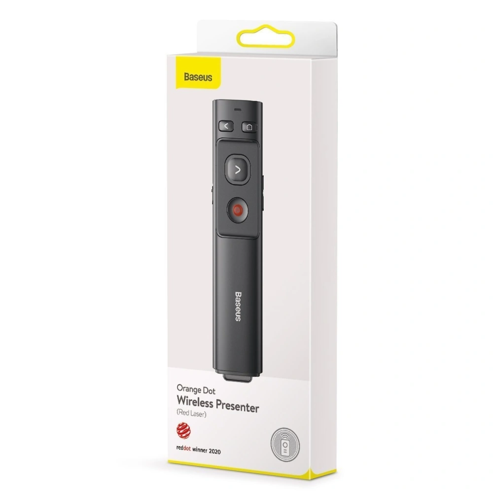 Hurtownia GSM - Pilot multifuncțional Baseus Orange Dot pentru prezentări, cu indicator laser, fără baterii (gri) - BSU1639GRY - {ean13} - Hurt