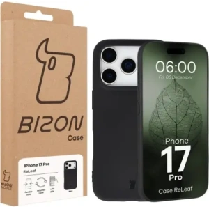 Etui z recyklingu Bizon Case ReLeaf do Apple iPhone 17 Pro czarne