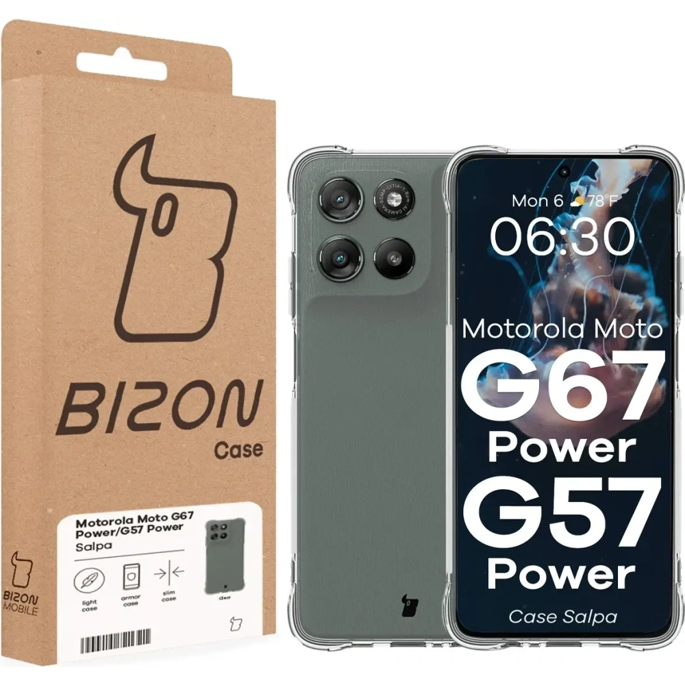 Elastyczne etui Bizon Case Salpa do Motorola Moto G57 Power / G67 Power przezroczyste