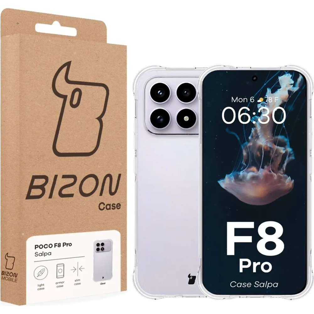Elastyczne etui Bizon Case Salpa do Xiaomi POCO F8 Pro przezroczyste