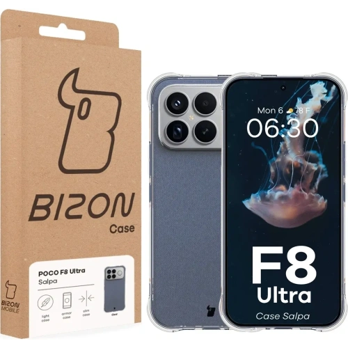 Elastyczne etui Bizon Case Salpa do Xiaomi POCO F8 Ultra przezroczyste