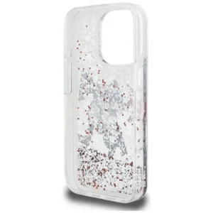 Etui Karl Lagerfeld Liquid Glitter Choupette Logo do Apple iPhone 16 Pro Max przezroczysty