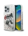 Etui Karl Lagerfeld Liquid Glitter Choupette Logo do Apple iPhone 16 Pro przezroczysty