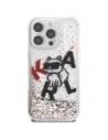 Etui Karl Lagerfeld Liquid Glitter Choupette Logo do Apple iPhone 16 Pro przezroczysty