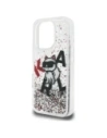 Etui Karl Lagerfeld Liquid Glitter Choupette Logo do Apple iPhone 16 Pro przezroczysty