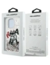 Etui Karl Lagerfeld Liquid Glitter Choupette Logo do Apple iPhone 16 Pro przezroczysty