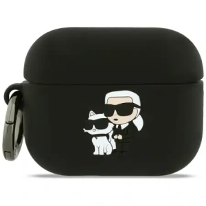 Etui Karl Lagerfeld Silicone Karl&Chaupette Head 3D do AirPods Pro 3 czarny