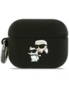 Etui Karl Lagerfeld Silicone Karl&Chaupette Head 3D do AirPods Pro 3 czarny