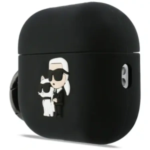 Etui Karl Lagerfeld Silicone Karl&Chaupette Head 3D do AirPods Pro 3 czarny