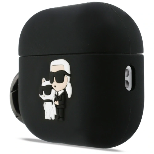 Etui Karl Lagerfeld Silicone Karl&Chaupette Head 3D do AirPods Pro 3 czarny