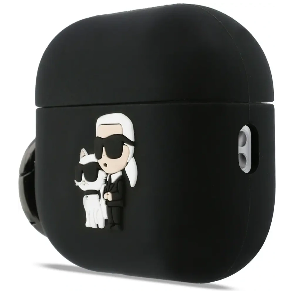Etui Karl Lagerfeld Silicone Karl&Chaupette Head 3D do AirPods Pro 3 czarny