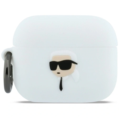 Etui Karl Lagerfeld Silicone Karl Head 3D do Apple AirPods Pro 3 biały