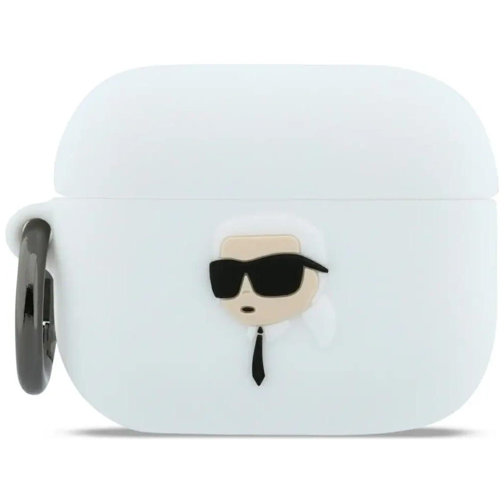 Etui Karl Lagerfeld Silicone Karl Head 3D do Apple AirPods Pro 3 biały