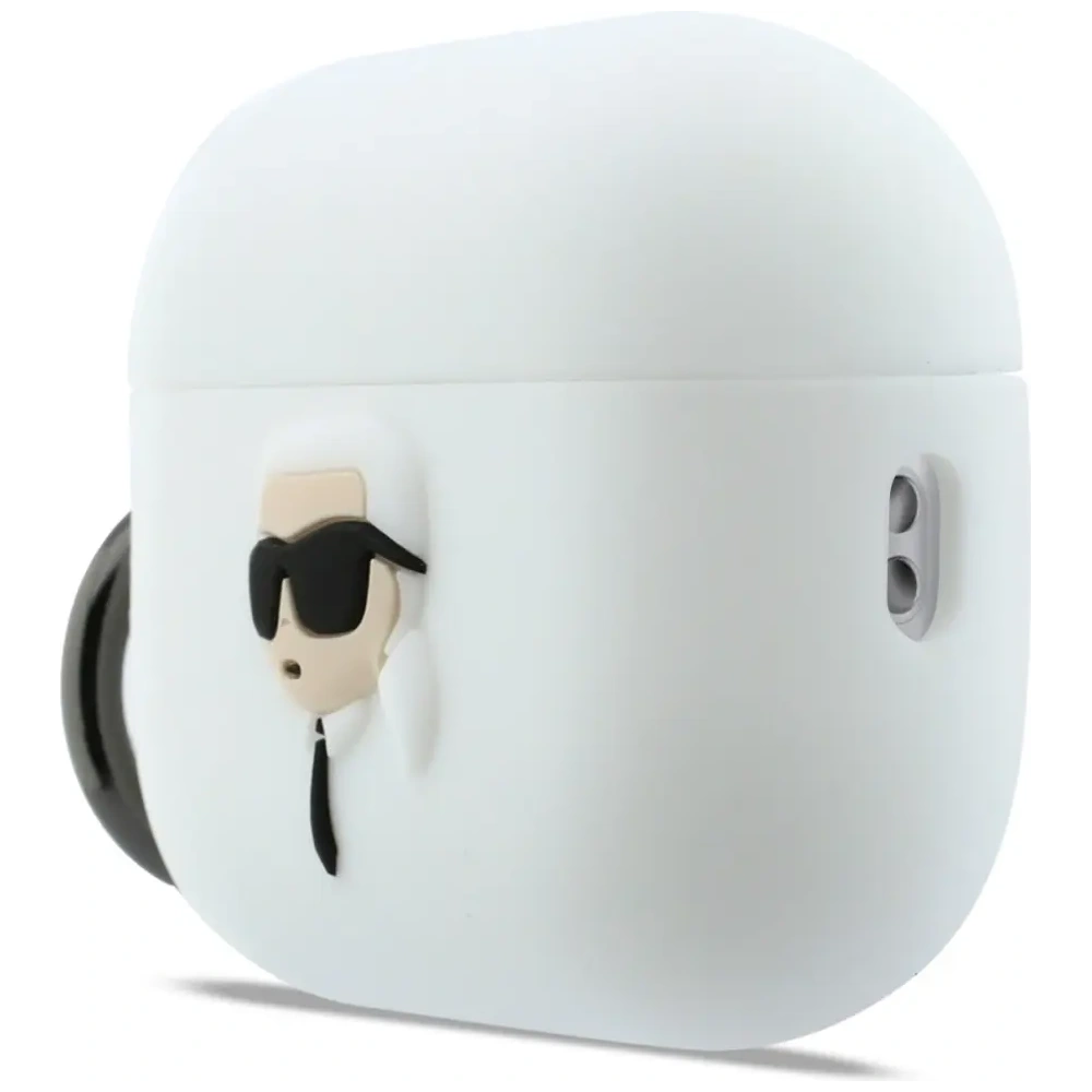 Etui Karl Lagerfeld Silicone Karl Head 3D do Apple AirPods Pro 3 biały