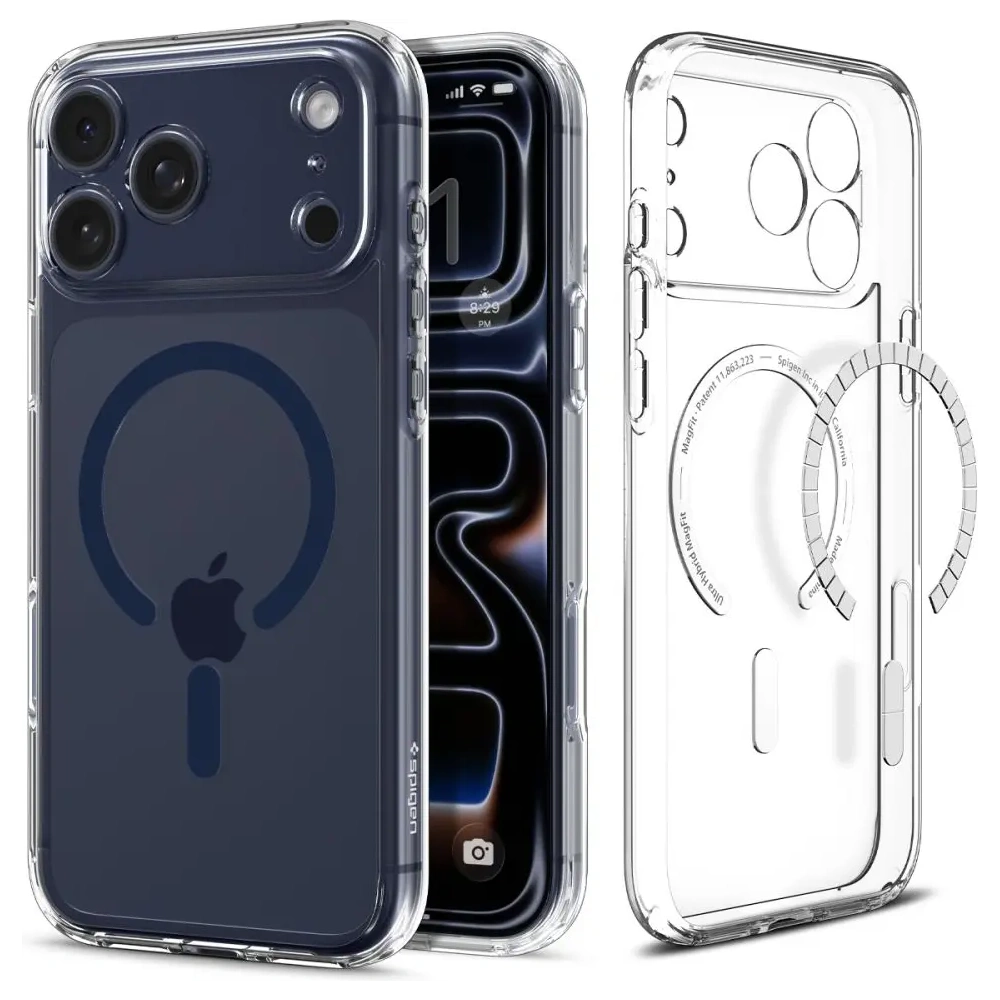Etui Spigen Ultra Hybrid Mag MagSafe do Apple iPhone 17 Pro Max Clear/deep Blue
