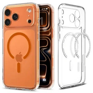 Etui Spigen Ultra Hybrid Mag MagSafe do Apple iPhone 17 Pro Clear/orange