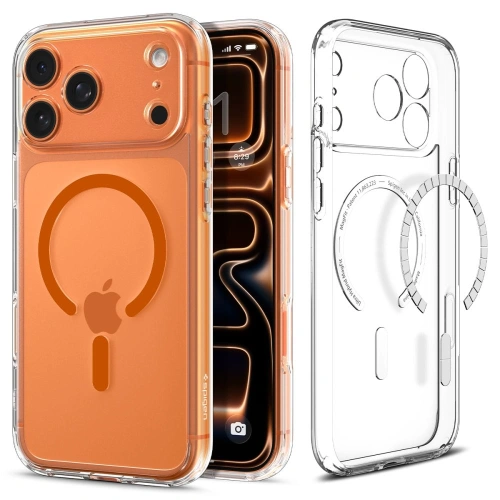 Etui Spigen Ultra Hybrid Mag MagSafe do Apple iPhone 17 Pro Clear/orange