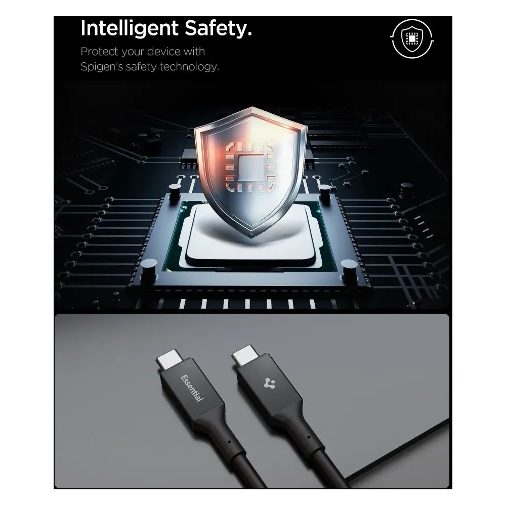 Kabel Spigen EB10020CC Essential USB-C Cable 100W 200cm Black