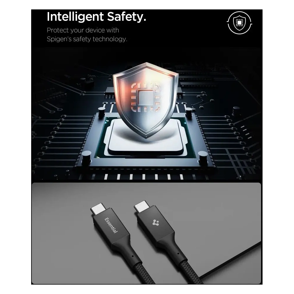 Kabel Spigen EB10010CC Essential USB-C Cable 100W 100cm Black