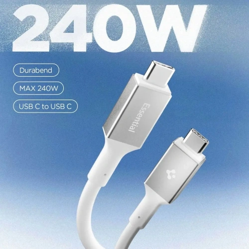 Kabel Spigen EB24012CC Essential USB-C Cable 240W 120cm White