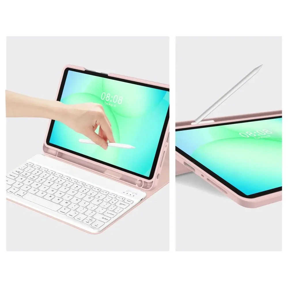 Etui Tech-Protect SmartCase Pen + Keyboard do Samsung Galaxy Tab A9+ / A11+ Plus 11.0 X210 / X215 / X216 / X230 / X235 / X236 Pink