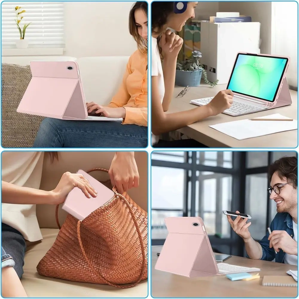 Etui Tech-Protect SmartCase Pen + Keyboard do Samsung Galaxy Tab A9+ / A11+ Plus 11.0 X210 / X215 / X216 / X230 / X235 / X236 Pink